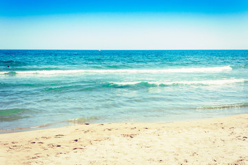 View of the beach of ionic sea near Catania, Sicily, Italy, Lido Cled.
