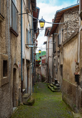 Assergi (Abruzzo, Italy) - A small charming medieval village surrounded by stone walls, in the...