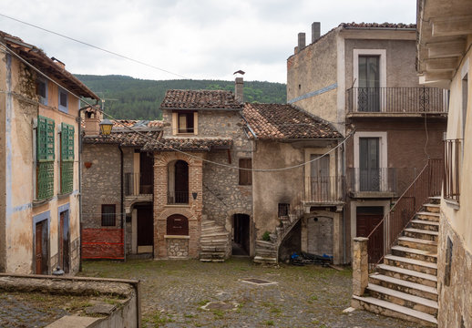 Assergi (Abruzzo, Italy) - A small charming medieval village surrounded by stone walls, in the municipality of L'Aquila, under the Gran Sasso mountain, now abandoned after the earthquake