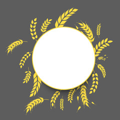 Wheat grains on round shape. The icon ready to use in your design. Vector icon can be used on different backgrounds. EPS10.	