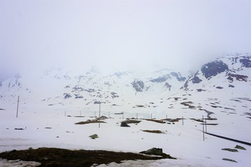 Bernina Pass in the middle of the swiss winter.
