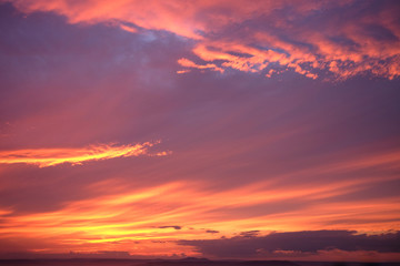 Dramatic sunset and sunrise sky. Vivid twilight sunset sky. Beautiful background.