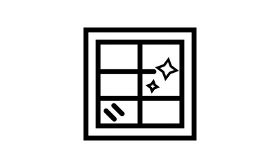 outline cleaning window vector icon. isolated black simple line element illustration from cleaning concept. editable vector stroke cleaning window icon on white background - Vector 
