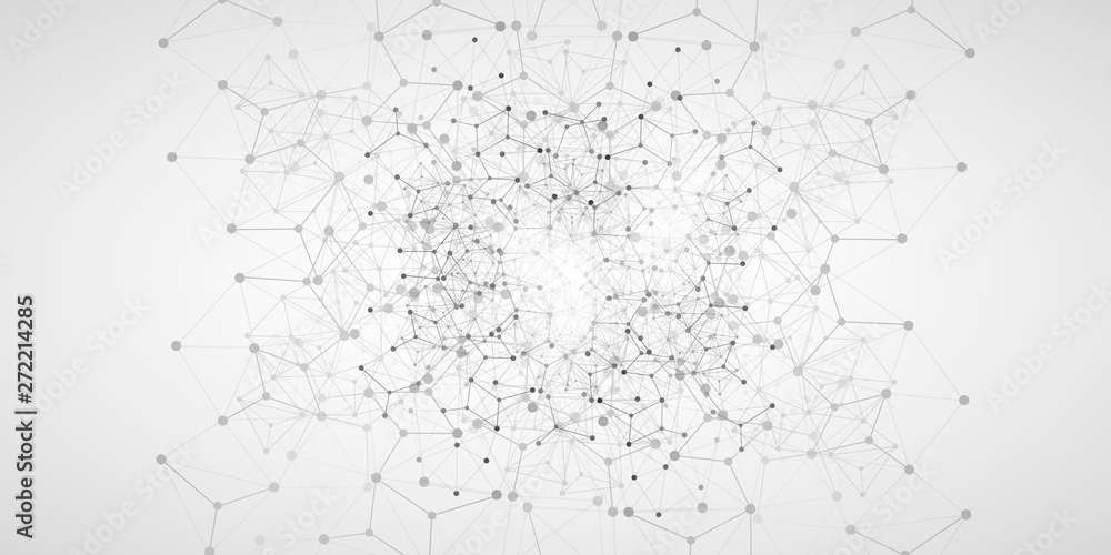 Poster cloud computing and global networks concept design with geometric network mesh
