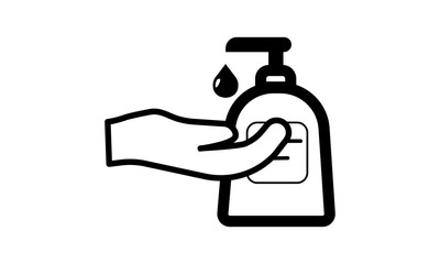 Hand washing with soap icon for hygiene and sanitary habits