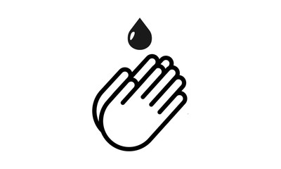 Hand washing icon for hygiene and personal care