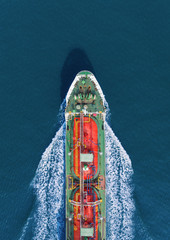 Oil ship tanker transportation crude oil from refinery on the sea. - 272214458
