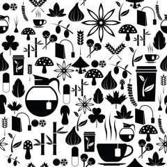 herb seamless pattern background icon.
