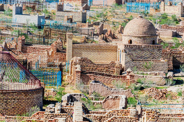 Mizdakhan cemetery around the city of Nukus, Uzbekistan