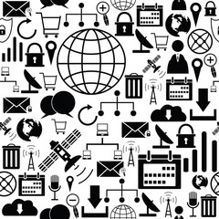 internet seamless pattern background icon.