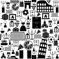 italy seamless pattern background icon.