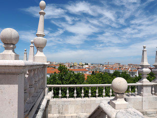 On top of the roof of Sao Vicente de Fora in Lisbon in
