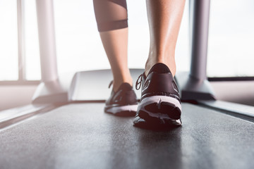 Feet of woman exercise workout running