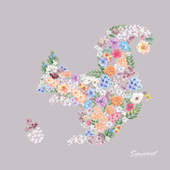 Animal Patterns Composed of Flowers and Plants