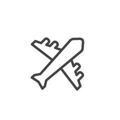 Airplane icon in trendy outline style isolated on white background