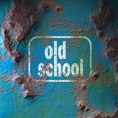 surface of rusty iron with peeling paint. inscription "old school" 3d render