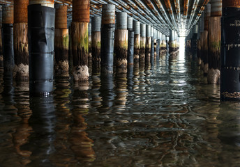 Underneath Princess Pier in Port Melbourne, Australia