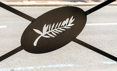 palm branch on the gate