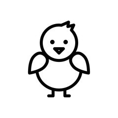 Chick vector illustration, Easter line style icon