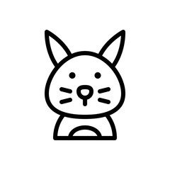 Bunny vector illustration, Easter line style icon