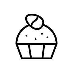 Cupcake vector illustration, Easter line style icon