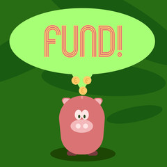 Writing note showing Fund. Business photo showcasing Large amount of money is released from bank for particular purpose