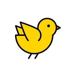 Chick vector, Easter filled icon editable stroke