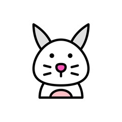 Bunny vector, Easter filled icon editable stroke