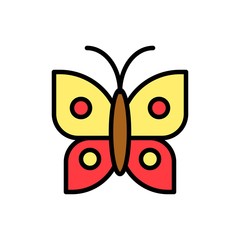 Butterfly vector, Easter filled icon editable stroke