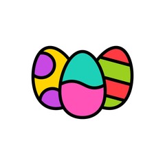 Easter eggs vector, Easter filled icon editable stroke