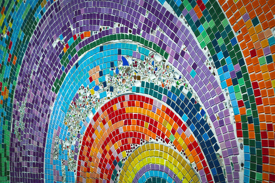 Colorful patterns of mosaic for the background.