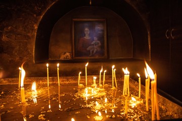 Candles in an Armenian Christian church