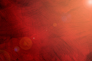 Beautiful red feather pattern texture background with Sun light flare 
