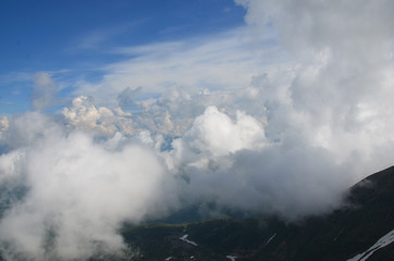 Clouds over the mountain ridge "Ivanovsky Ridge