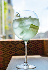 Obraz premium summer cocktal with cucumber and lemon