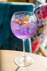 lavender cocktail with orange zest