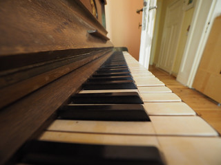 detail of piano keyboard keys