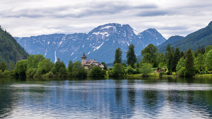 Blick auf die Villa Roth, Schloss Grundlsee, Steiermark, Österreich