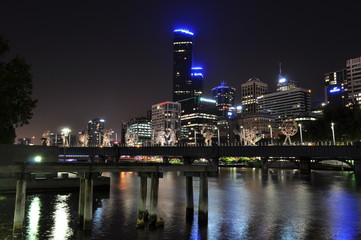 Fototapeta premium Melbourne city at night, Melbourne, Victoria, Australia