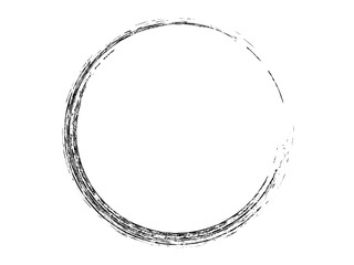 Grunge circle made of black paint.Grunge marking element.Grunge pale circle.