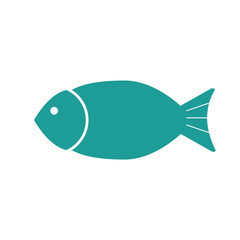 Cute Fish. Flat Design. Flat Icon. For Summer Time Sale Flyer, Card, Sticker, Poster and Other. For Web and Print. Vector Illustration.
