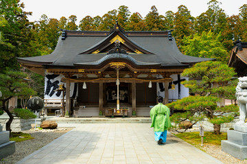 Kimono dress and Japanese temple