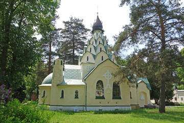 Fototapeta na wymiar Seraphim-Znamensky skete on the territory of Bityagovo village in Domodedovo, Moscow region, Russia