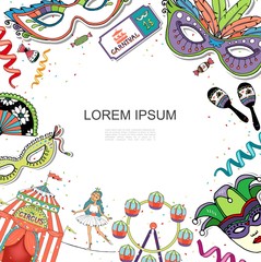 Obraz premium Flat Carnival Colorful Template