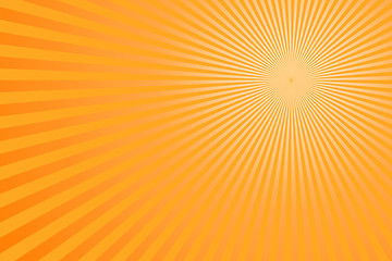 Light Orange Sun Ray Burst Abstract Background, Vector. 