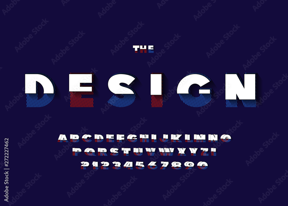Poster vector of modern abstract font and alphabet