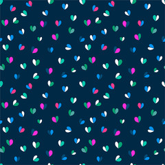Cute Vector Illustrations  Colorful Bright Hearts Vector seamless Pattern Illustration.Design for fashion ,fabric,web,wallpaper,and all prints