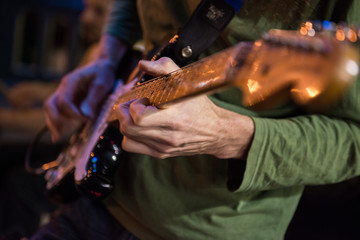 Street performers in Melbourne city at night, Australia