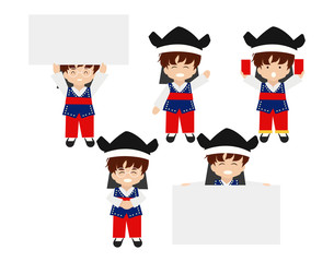 kids  Korean traditional costume isolated on white background