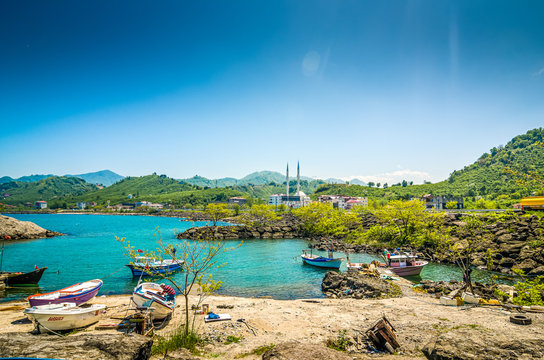 Bay in Black Sea in Tirebolu, Turkey